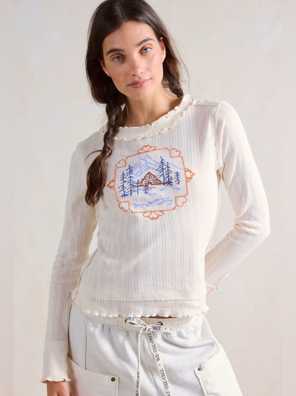NWT FREE PEOPLE WE THE FREE THROUGH THE WOODS TEE A FRAME COMBO